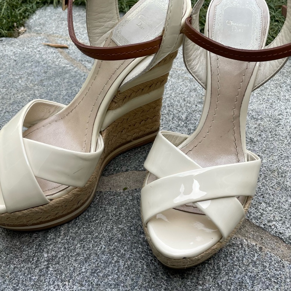 Christian Dior patent leather espadrilles size 5.5 US